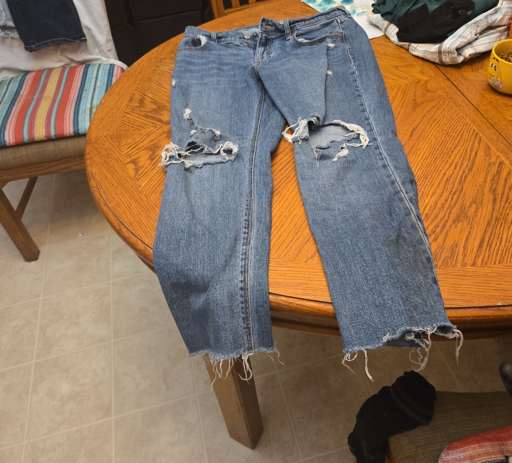 Classic Blue Distressed Women's Jeans